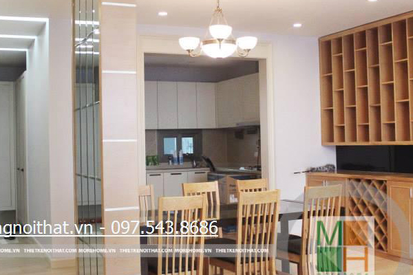  Tủ bếp gỗ công nghiệp acrylic hiện đại Mã 045