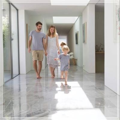 Trải nghiệm ấm cúng với sàn đá marble và hệ thống sưởi dưới sàn...