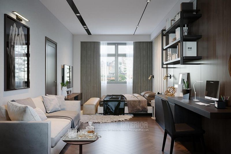 Ghế sofa đôi được thiết kế theo phong cách hiện đại.